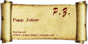 Papp Zobor névjegykártya